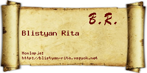Blistyan Rita névjegykártya